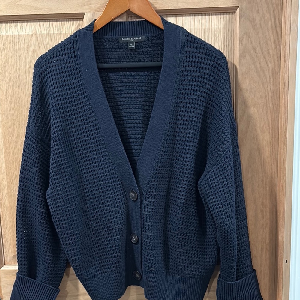 Banana Republic Blue Cardigan Sweater size M